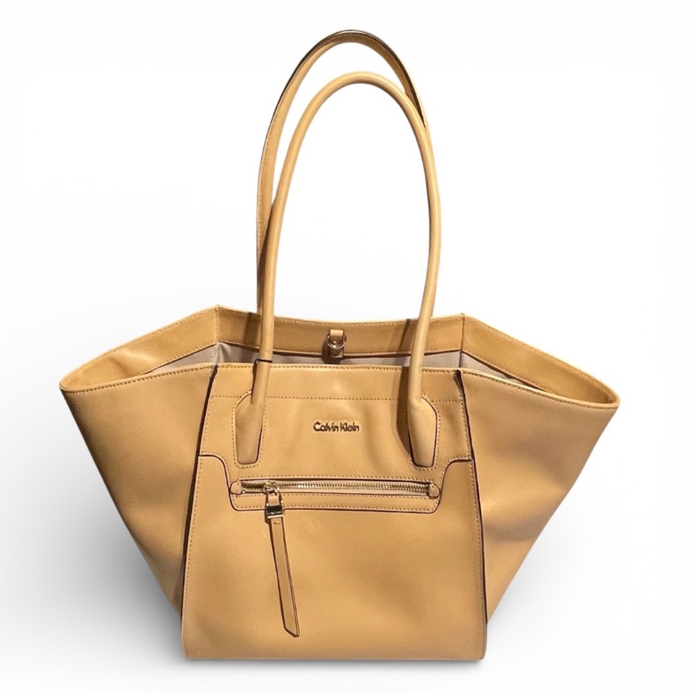 Calvin Klein - Vachetta Camel Tan 2 Handle Tote Shoulder Bag - NEW